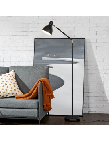 STOCK Gulvlampe i metal H139 cm 1 x E27 - Sort/Guld