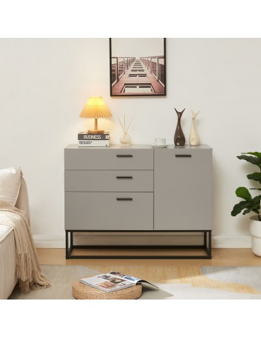 VANGEN Skænk i metal og møbelplade B100 cm - Sort/Grå