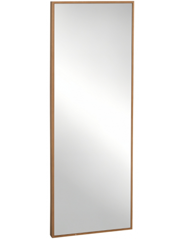 Vægspejl i fyrretræ og glas H125 x B45 cm - Natur
