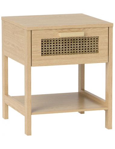 Sengebord i rattan og MDF H48,4 x B40 x D40 cm - Natur