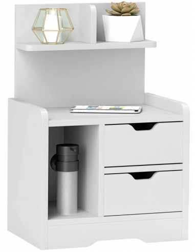 Sengebord i møbelplade H60 x B40 x D30 cm - Hvid