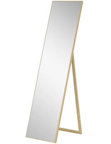 Gulvspejl i MDF og glas H150 x B40 cm - Natur