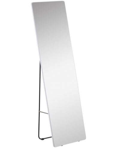 Gulvspejl i aluminium og glas H160 x B45 cm - Sølv