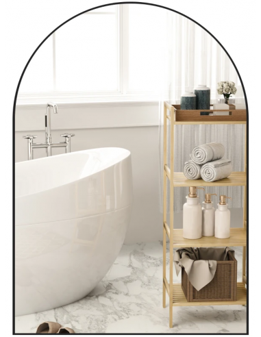 Badeværelsesspejl i aluminium H70 x B50 cm - Sort