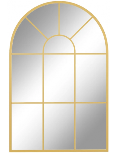 Vægspejl i metal og glas H91 x B60 cm - Guld