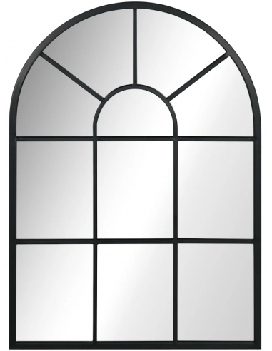 Vægspejl i metal og glas H70 x B50 cm - Sort