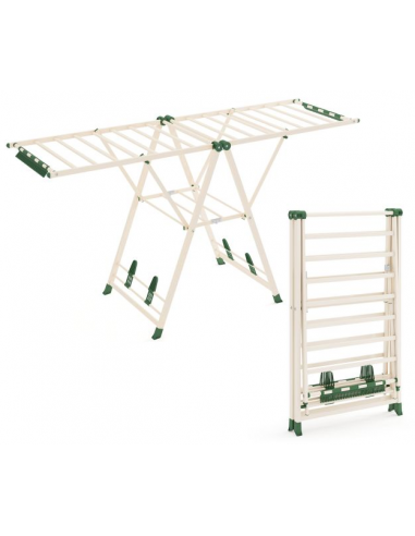 Tørrestativ i stål og kunststof B184 cm - Beige/Grøn