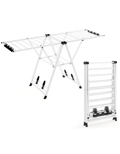 Tørrestativ i stål og kunststof B184 cm - Hvid/Sort