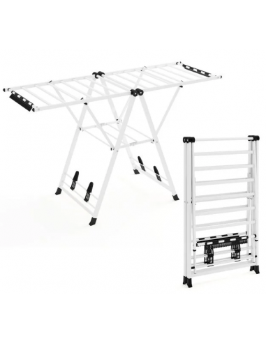 Tørrestativ i stål og kunststof B163 cm - Hvid/Sort