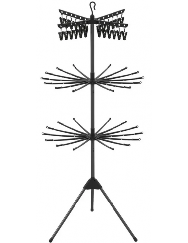 Tørrestativ i metal og kunststof H178 cm - Sort