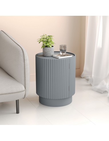 Rundt sidebord i MDF H48,5 x Ø40 cm - Grå