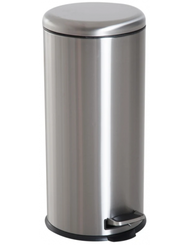 Pedalspand i metal 30 liter H62,9 x B29,2 x D35 cm - Sølv