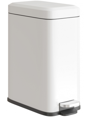 Pedalspand i metal 5 liter H32 x B14 x D29,2 cm - Hvid