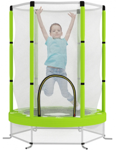 Trampolin med sikkerhedsnet H190 x Ø140 cm - Grøn