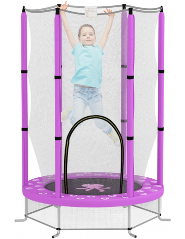Trampolin med sikkerhedsnet H190 x Ø140 cm - Violet