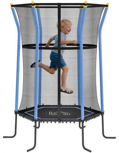 Trampolin med sikkerhedsnet H190 x Ø163,5 cm - Blå