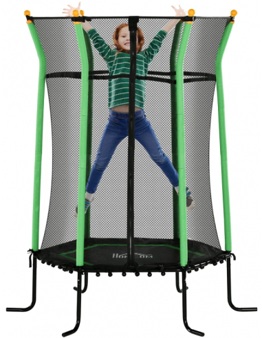 Trampolin med sikkerhedsnet H190 x Ø163,5 cm - Grøn