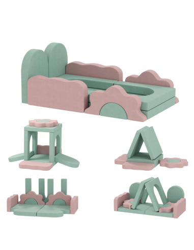 Tumlemøbler i corduroy - Grøn/Rosa