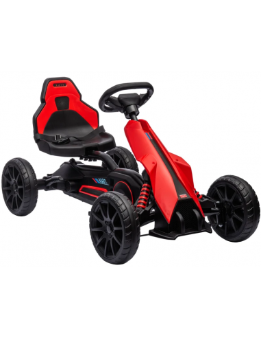 Gokart i metal og kunststof H58,5 x L100 x B58 cm - Sort/Rød
