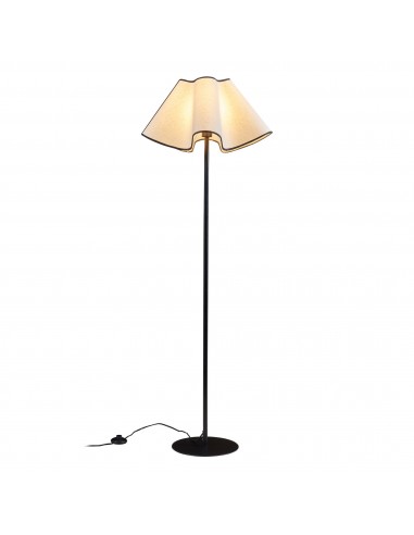 Gulvlampe i stål og polyester H153 cm 1 x E27 - Sort/Hvid