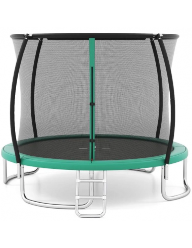 Luksus trampolin med sikkerhedsnet H248 x Ø305 cm - Grøn