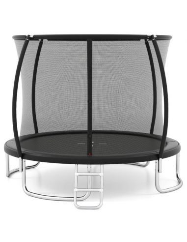 Luksus trampolin med sikkerhedsnet H248 x Ø305 cm - Sort