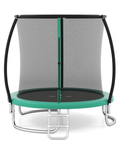 Luksus trampolin med sikkerhedsnet H240 x Ø244 cm - Grøn
