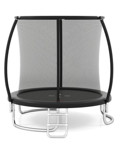 Luksus trampolin med sikkerhedsnet H240 x Ø244 cm - Sort