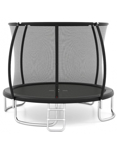 Luksus trampolin med sikkerhedsnet H269 x Ø366 cm - Sort