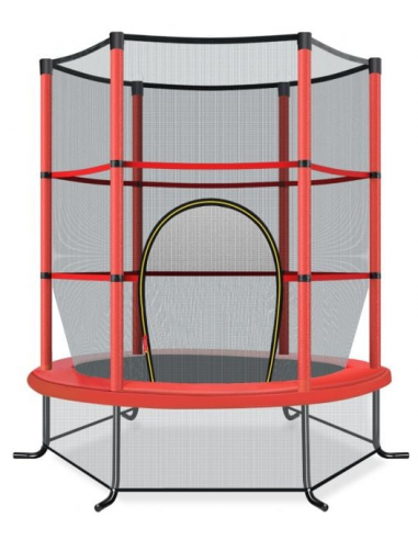 Trampolin med sikkerhedsnet H165 x Ø165 cm - Rød
