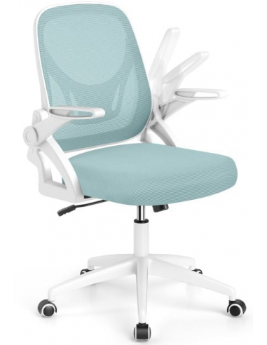 Kontorstol i kunststof og polyester H92 - 100 cm - Hvid/Blå