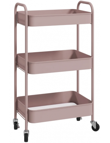 Rullevogn i stål H79 x B45 x D30,6 cm - Rosa