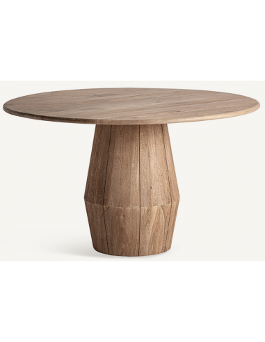 Rundt spisebord i mangotræ Ø130 cm - Natur