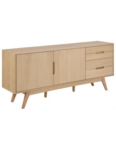 Skænk i mdf og egetræsfinér B180 cm - Hvidpigmenteret eg