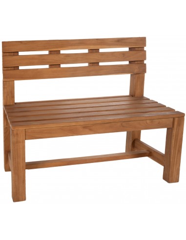 Havebænk med ryglæn i teaktræ B120 cm - Brun