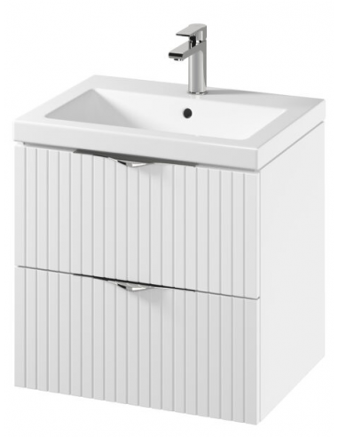 TIRSO Komplet badmiljø i MDF og keramik B60 cm - Mat hvid