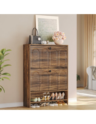 Skoskab i MDF H108 x B80 x D24 cm - Brun