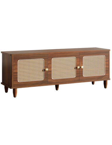 Skobænk i træ og møbelplade H52 x B140 x D38 cm - Brun