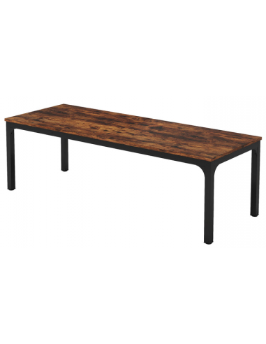 Skrivebord i metal og møbelplade 200 x 70 cm - Sort/Brun