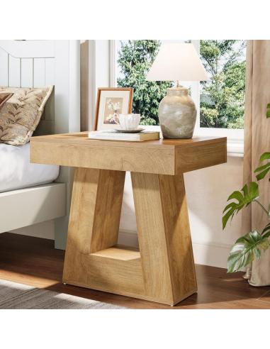 Sidebord i møbelplade H60 x B60 x D40 cm - Natur