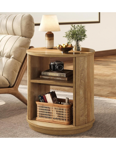 Sidebord i MDF H65 x Ø60 cm - Natur