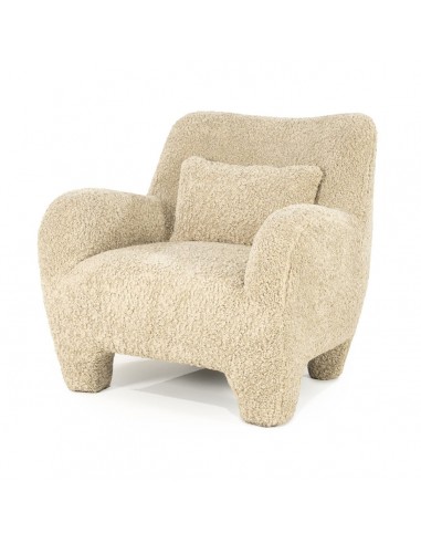 Lænestol i polyester teddy plys H81 cm - Taupe