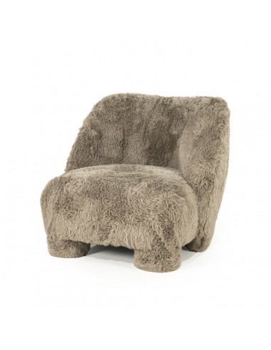 SAMSON Lænestol i polyester plys H74 cm - Taupe