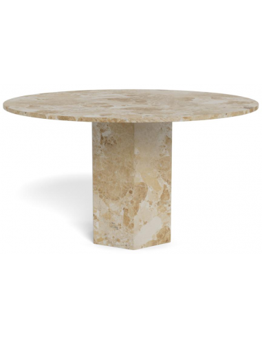 Nax rundt spisebord i marmor Ø130 cm - Beige latté