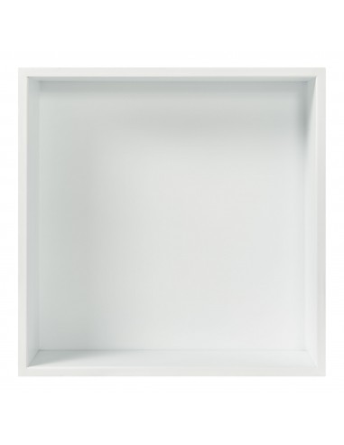 Hylde til indbygning i rustfri stål 32 x 32 cm - Hvid