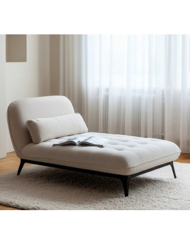 Daybed i stål og polyester 168 x 90 cm - Sort/Creme