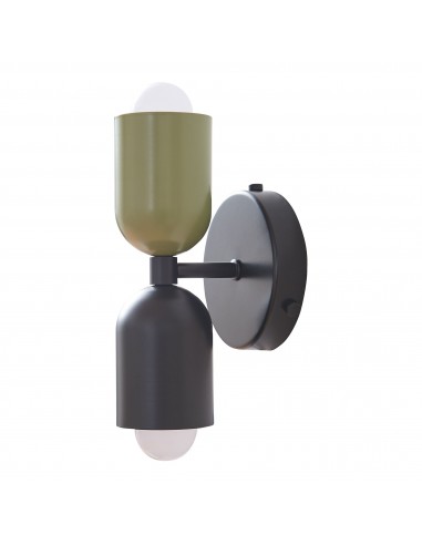 LOS Retro væglampe i metal H22 cm 2 x E27 - Sort/Grøn