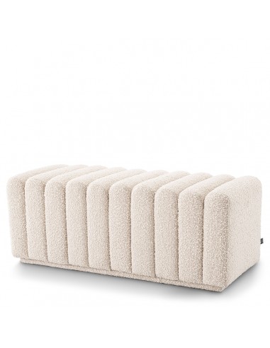 Eichholtz Bente bænk i bouclé 116 x 47 cm - Cremehvid