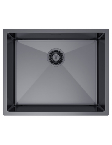 Køkkenvask i rustfri stål med afløb 54 x 44 cm - Graphite