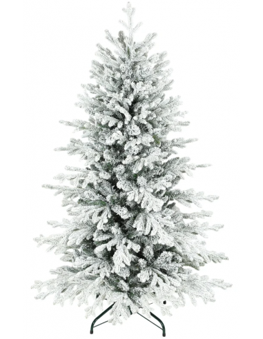 Kunstigt juletræ med sne H150 x Ø93 cm - Grøn/Hvid